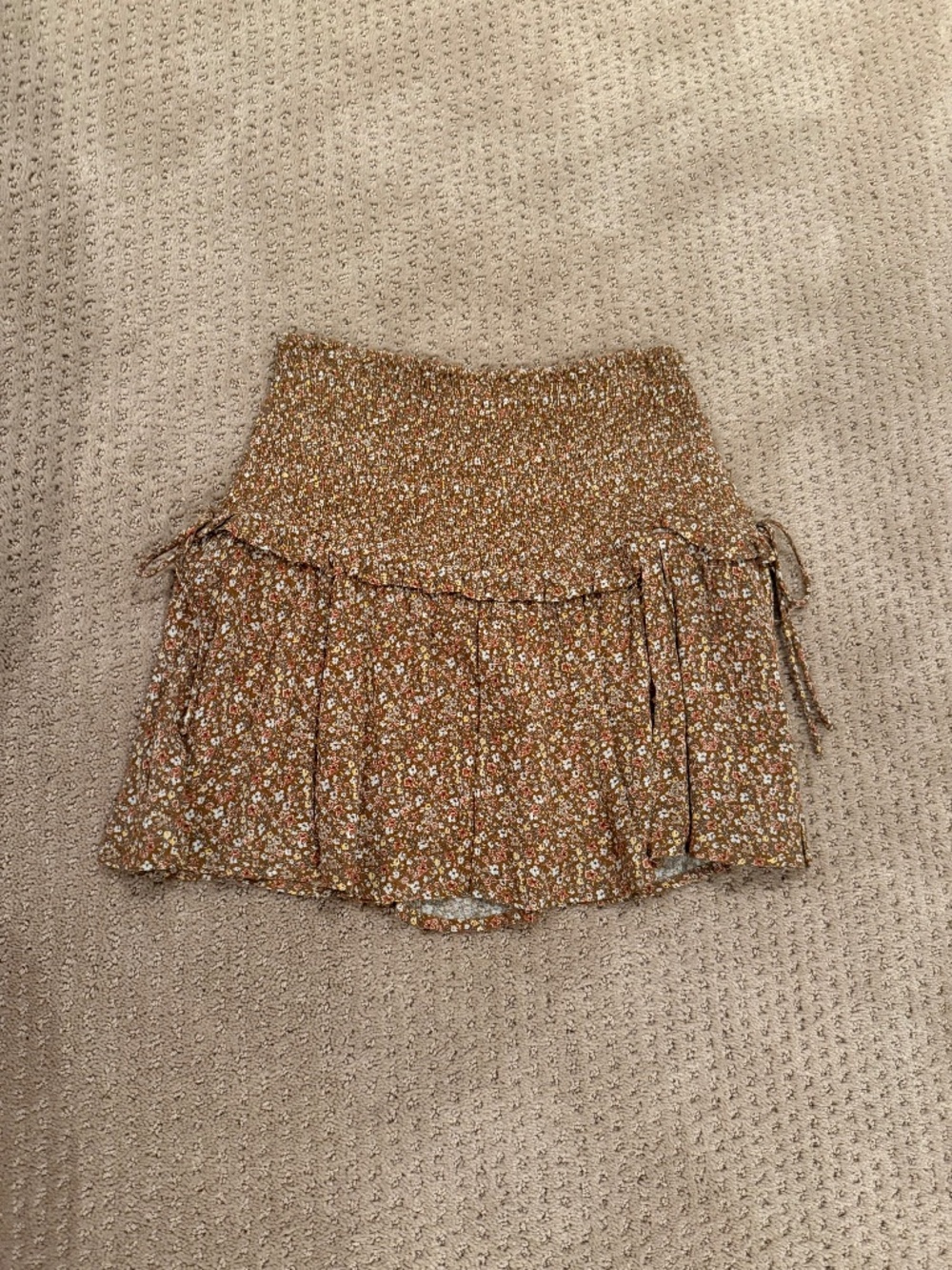 Brown Flower Skirt NWT